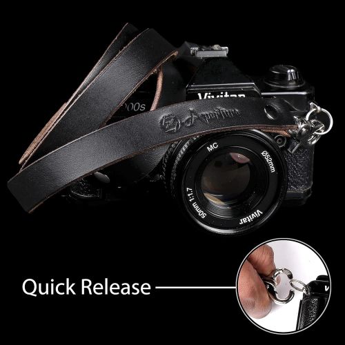 제네릭 Generic Xaperture Quick Release Genuine Buff Leather Neck Strap for SLR/DSLR and mirrorless Cameras - Universal, Sturdy and Durable