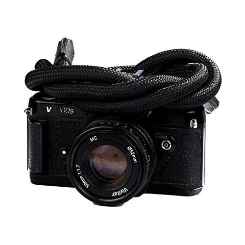 제네릭 Generic Xaperture Rope Camera Neck Straps for SLR/DSLR and mirrorless Cameras - Universal, Sturdy and Durable (110cm, Black)