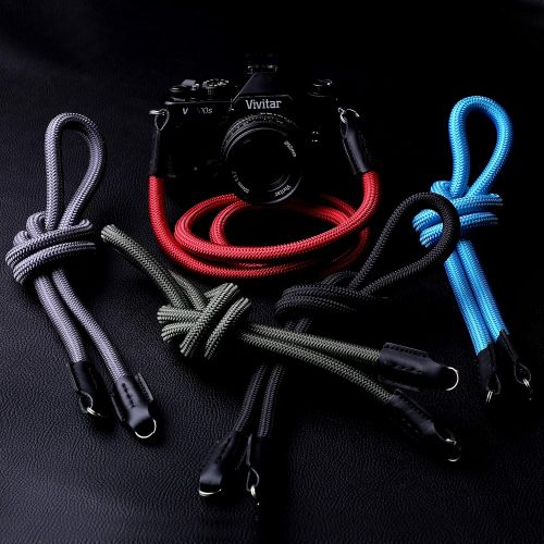 제네릭 Generic Xaperture Rope Camera Neck Straps for SLR/DSLR and mirrorless Cameras - Universal, Sturdy and Durable (110cm, Black)