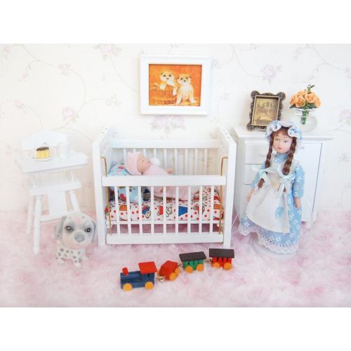 제네릭 Generic Doll Furniture Set Baby Bedroom Model Well-Made Dollhouse Set DIY Dollhouse Kits
