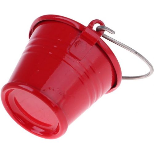 제네릭 Generic 1:12 Scale Dollhouse Miniature Kitchen Garden Water Bucket Pail Accessory - Red