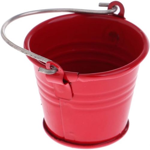 제네릭 Generic 1:12 Scale Dollhouse Miniature Kitchen Garden Water Bucket Pail Accessory - Red