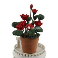 Generic Dollhouse 1/12 Scale Well Made Miniature Beautiful Red Flowers