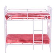 Generic 1:12 Toy Dollhouse Miniature Bedroom Bed Metal Craft Bunk Bed Scaled Model