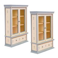 Generic 2 Pieces 1/12 Dolls House Miniatures Furniture Wooden Cabinet DIY Ornaments