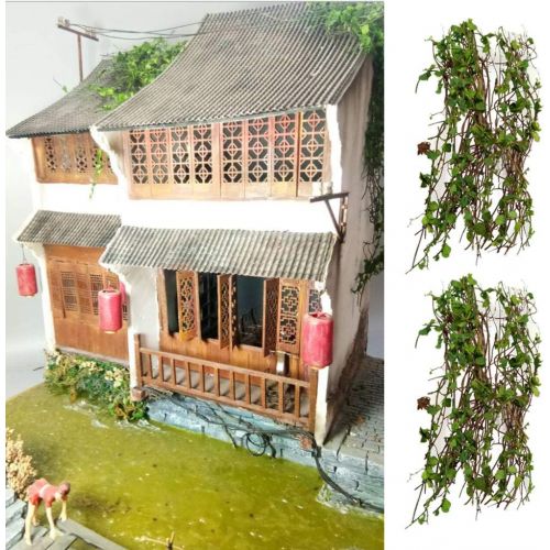 제네릭 Generic Set of 2 Miniatures Vine Plant Model for Scenery DIY Modification Accs