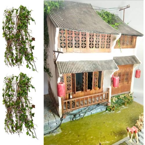 제네릭 Generic Set of 2 Miniatures Vine Plant Model for Scenery DIY Modification Accs