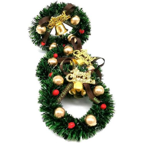 제네릭 Generic 1:12 Scale Dolls House Miniature Christmas Wreath Decorated Handmade Garland