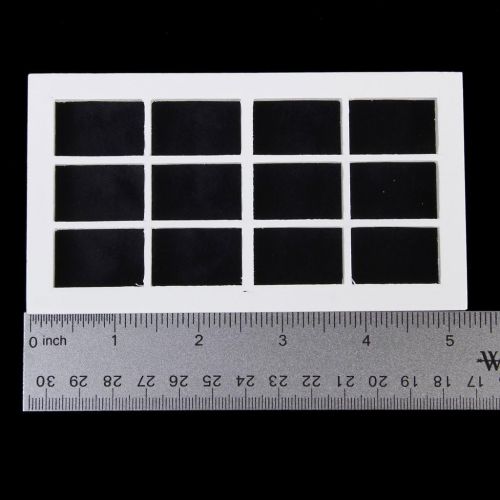 제네릭 Generic 1:12 Dollhouse Miniature Wooden 12-pane Window Frame White