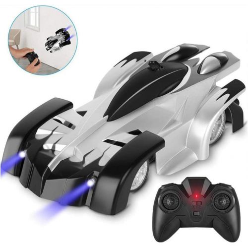 제네릭 Generic Wall Climbing Remote Control Car, Rc Climbing Car Toys 360°Rotating Gravity Defying Rc Car Rechargeable Toy Cars with Led Lights Birthday Gifts for 3 - Black