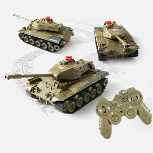 제네릭 Generic Remote Control Fighting Tanks Set, Realistic Sounds and Lights, Set of RC Radio Control Gaming Battle War Tanks, Great Gift Toy for Kids - Green