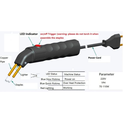 제네릭 Generic Professional Hot Stapler Plastic Repair System Welding Gun Bumper Fairing Auto Body Tool Plastic Welder Staple Soldering Iron (PlasticWelderANT-Pack A)