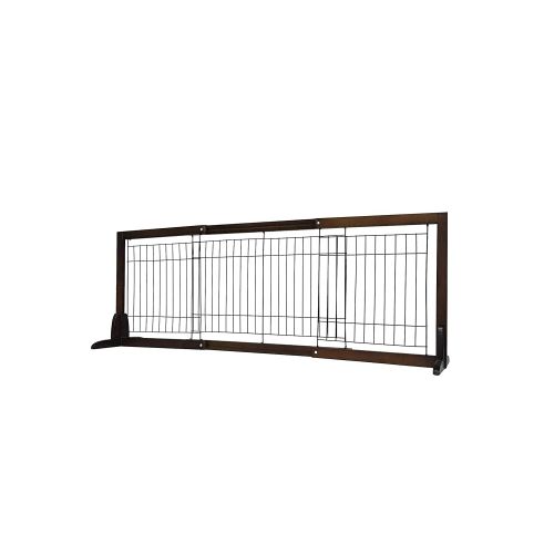 제네릭 Generic Adjustable Lock Wide Wood Freestanding Pet Gate Solid Wood Construction(SML) (L(L(97-161)x D32 x H53.8cm))