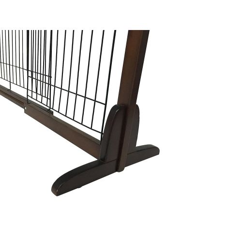 제네릭 Generic Adjustable Lock Wide Wood Freestanding Pet Gate Solid Wood Construction(SML) (L(L(97-161)x D32 x H53.8cm))