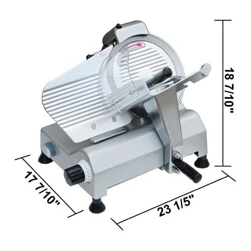 제네릭 Generic Professional Stainless Steel Electric Food Slicer Butcher Equipment Meat Cheese Deli Chopper 10-inch Disc Blade 240 Watts 530rpm Appliance CE for Home