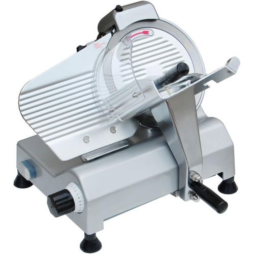 제네릭 Generic Professional Stainless Steel Electric Food Slicer Butcher Equipment Meat Cheese Deli Chopper 10-inch Disc Blade 240 Watts 530rpm Appliance CE for Home