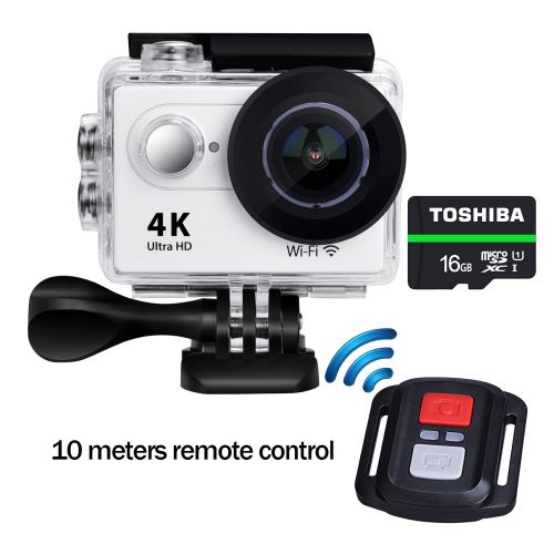 제네릭 Generic Waterproof Camera Action Camera Sport Camera Action Cam 1080P 12MP Wi-Fi 2.0 LCD Screen Full HD 170 Degree Ultra Wide-Angle Lens With 1050mAh Geneic Batteries With Remote Control(S