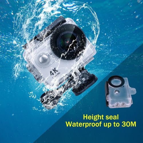 제네릭 Generic Waterproof Camera Action Camera Sport Camera Action Cam 1080P 12MP Wi-Fi 2.0 LCD Screen Full HD 170 Degree Ultra Wide-Angle Lens With 1050mAh Geneic Batteries With Remote Control(S