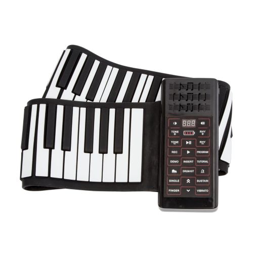 제네릭 Generic 88 Thickened-keys Roll Up Electronic Piano Build-in Loud Speaker and MIDI Connection, Portable Silicone Keyboard, Perfect Gift for Chidren Practicing Music