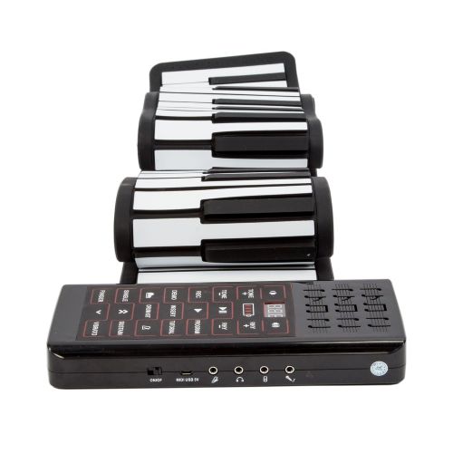 제네릭 Generic 88 Thickened-keys Roll Up Electronic Piano Build-in Loud Speaker and MIDI Connection, Portable Silicone Keyboard, Perfect Gift for Chidren Practicing Music