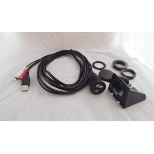 제네릭 Generic Car Dashboard Flush Mount Installation 2 RCA Plug% 3.5mm USB AUX Audio Cable 2m