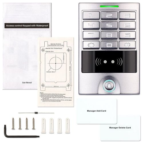 제네릭 Generic Soter Security Access Control Machine Home Entry Security Outdoor Waterproof RFID Backlit Keypad Reader Metal Panel