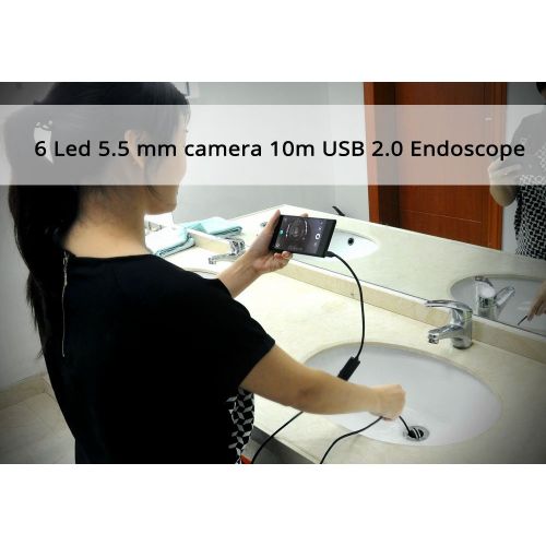 제네릭 Generic 5.5mm Ultra Thin OTG USB Endoscope Camera for SmartphoneTablet (10 Meter, 6 Adjustable LED, VGA 640x480)