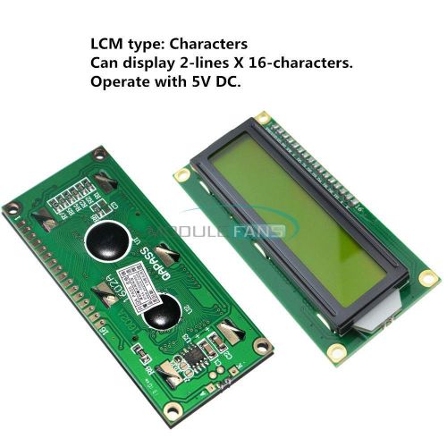 제네릭 Generic 10PCS 16X2 1602LCD BlueYellow HD44780 Character Display Module 5V for Arduino (Yellow)