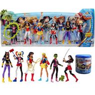 Generic Unique Outfits 6 Figures Pack DC Super Hero Girls Action Collection Beast Boy from Teen Titans Pig + Harley Quinn, Wonder Woman, Supergirl, Batgirl, Katana & Squishy Blind Capsule