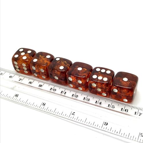 제네릭 Generic x6 Proper size Amber Dice set for Board games and Gambling