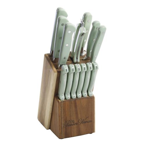 제네릭 Generic The Pioneer Woman Cowboy Rustic Mint 14-Piece Cutlery Set