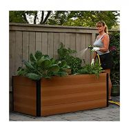 Generic Keyhole 3 ft. x 5 ft. Urban-Style Raised Garden Bed in Brown Wood