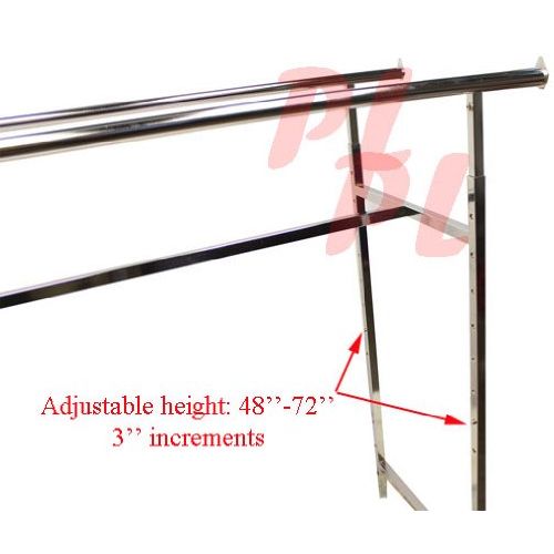 제네릭 Generic Double Parallel Bar Adjustable Clothing Garment Retail Display Rack Rail Bar Clothes Hanger