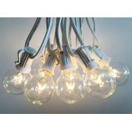 Generic Outdoor Light String 100ft Globe Patio String Lights - 100 foot White Light Strings w/ Clear G40 bulbs UL Edison Lights include spares