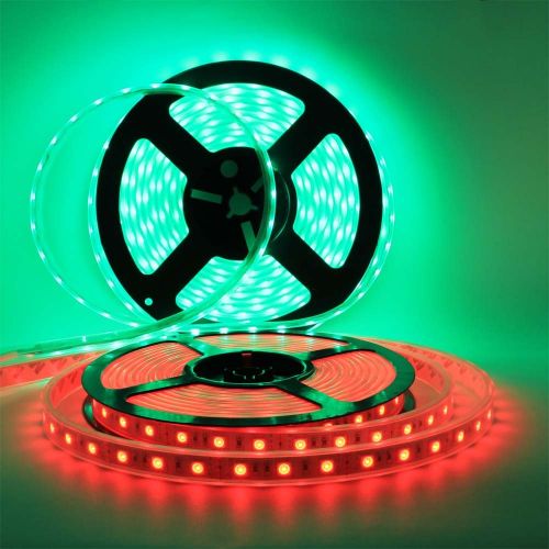 제네릭 Generic Bluetooth 10ft 20ft 30ft 50ft 80ft 100ft 12V 60LEDs/M RGB SMD 5050 LED Strip Light Flexible Waterproof IP65 Outdoor with Remote&Controller and Power Supply (50)