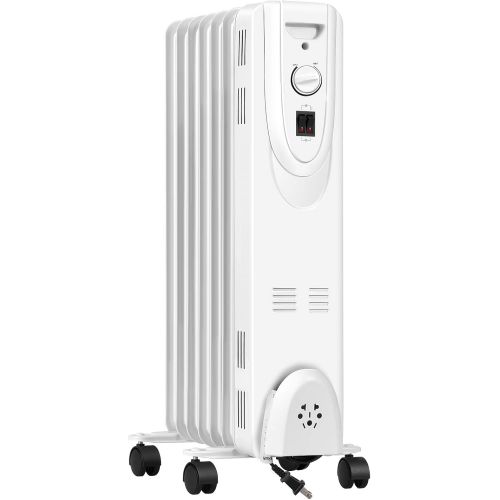 제네릭 Generic Hysache 1500W Oil Filled Radiator Heater, Portable Space Heater with 3 Heating Mode, Adjustable Thermostat, Tip-Over & Overheat Protection, Electric Energy-Saving Heater for Home,