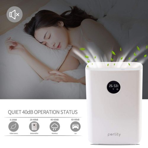 제네릭 Generic Perlity Dehumidifier Pint Dehumidifier Portable Electric Mini Dehumidifier for Bathroom with Round LCD，White