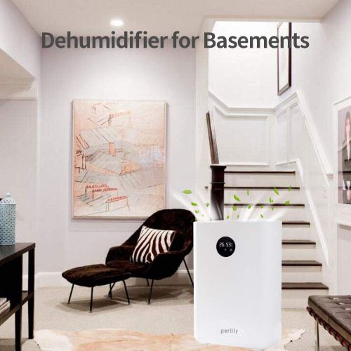 제네릭 Generic Perlity Dehumidifier Pint Dehumidifier Portable Electric Mini Dehumidifier for Bathroom with Round LCD，White