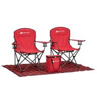 Generic Portable and Durable Ozark Trail Mini Tailgate Combo,Includes a Footprint,Cooler and Two Chairs,with Carry Bag,Great for Tailgates and Outdoor Sporting Events,Red