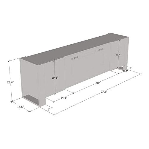 제네릭 Generic Woody BL-EF Electric Fireplace 77 TV Stand (White/Gray)