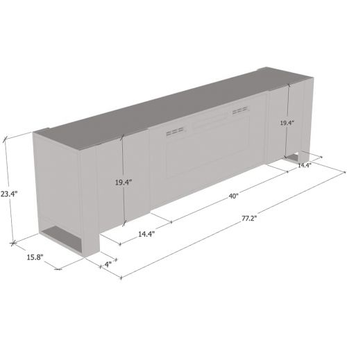 제네릭 Generic Woody BL-EF Electric Fireplace 77 TV Stand (White/Gray)