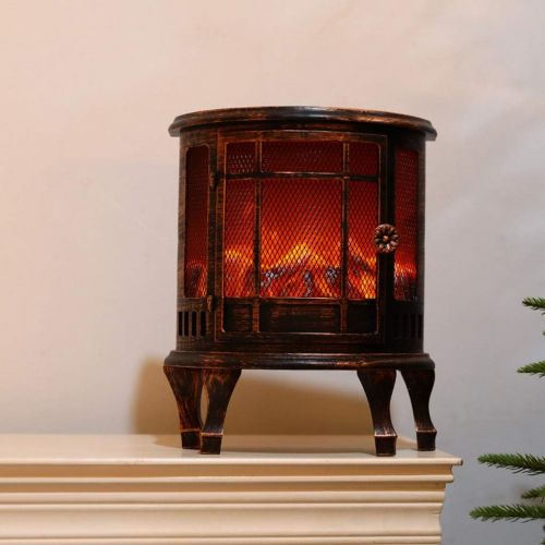 제네릭 Generic Sterose Electric Fireplace Stove Heater Flame Effect Light Christmas Ornament Home Decor