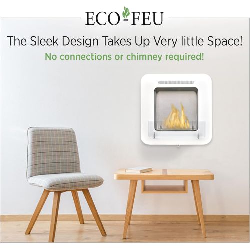 제네릭 Generic Wall Mount Fireplace White or Black. Ventless Fire Pit. Bio Ethanol Fuel Burner. Portable, for Indoor or Outdoor. Cosy by Eco Feu Canada. UL and ULC Certified. (Black)