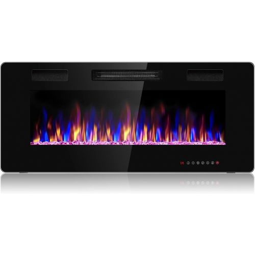 제네릭 Generic Hysache 42” Recessed Electric Fireplace, Fireplace Insert with 12-Color Changing, 5 Brightness Option, 750W/1500W Fireplace with Thermostat, Remote and 8H Timer Ideal for Indoor Us