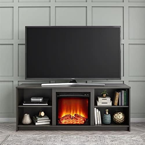 제네릭 Generic Fireplace TV Stand for TVs up to 65, Black Oak (Black Oak)