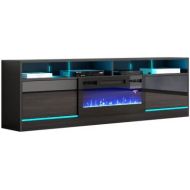 Generic Disparo BL-05 Electric Fireplace 79 TV Stand (Black)