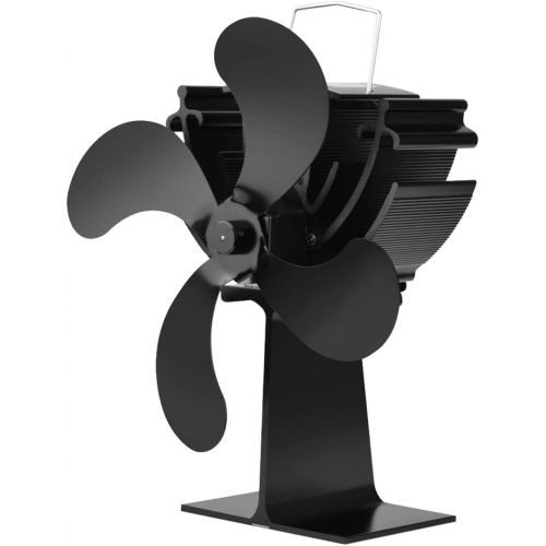 제네릭 Generic Fireplace Fan Heat Powered Stove Fan, 4 Blade Fireplace Fan, Heat Powered Stove Fan for Wood Burner/Burning/Log Burner Stove, Eco Friendly Stove Fan (Black)