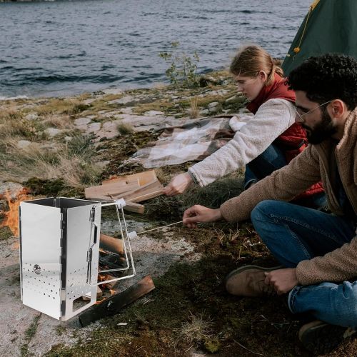 제네릭 generic Camping Stove Portable Wood Stove Stainless Steel Folding Burning Stove for Outdoor Backpacking Hiking Picnic