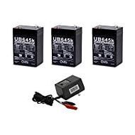 Generic - OEM UPG UB645 6V 4.5AH SLA BATTERY WITH CHARGER COMBO 3 Pack