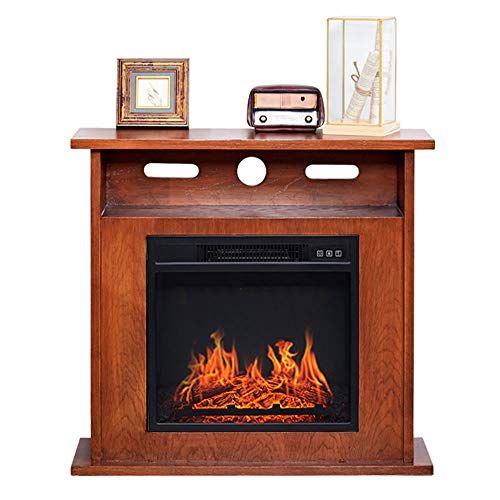  Generic002 American Solid Wood Retro Fireplace Cabinet Quiet Radiation-Free 1400 W Electric Fireplaces Electric Heater Realistic 3D Heating Flame Effect Fireplace Heating Large Window Light (